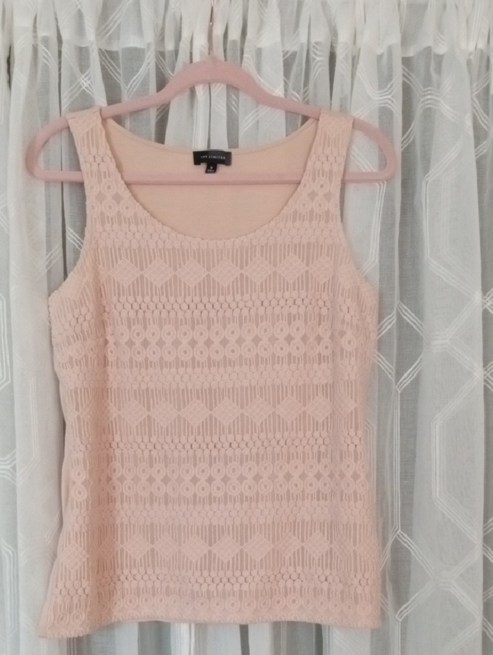 The Limited Blush Lace Overlay Tank Size M
